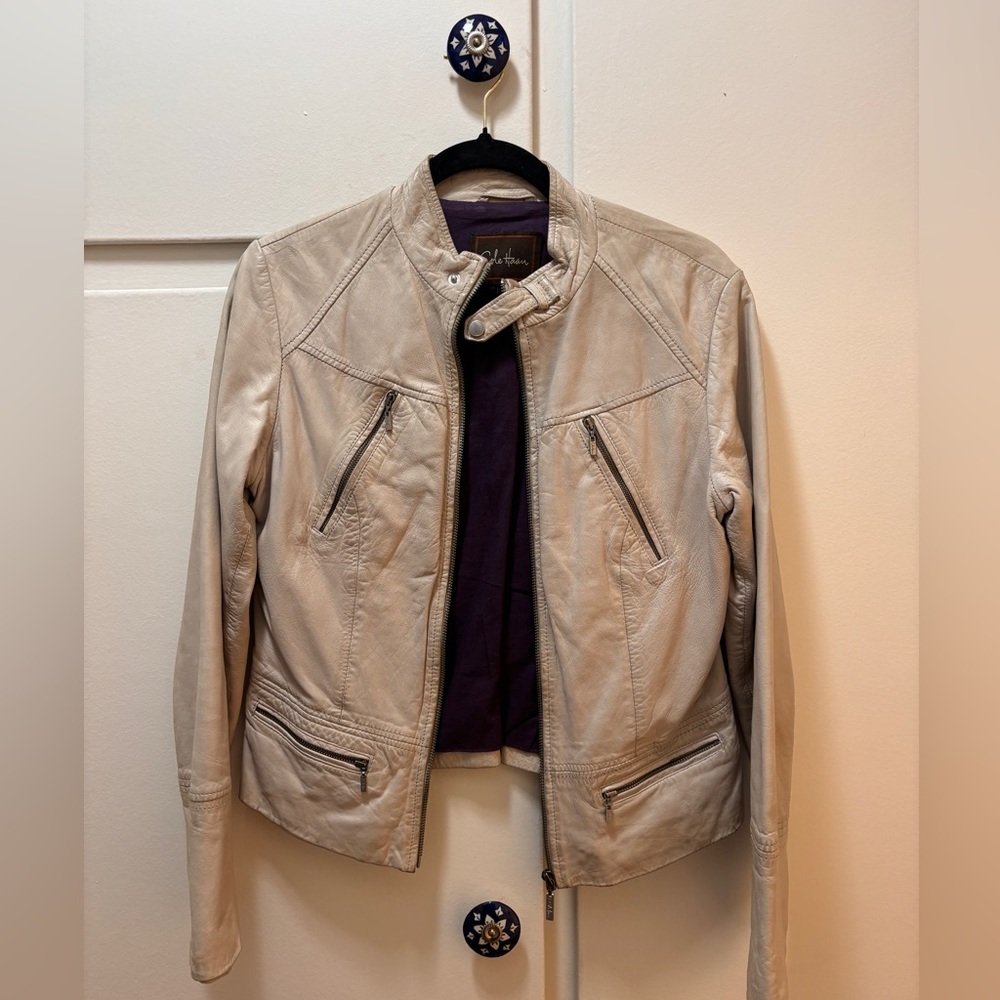 Cole Haan Light Tan Leather Jacket